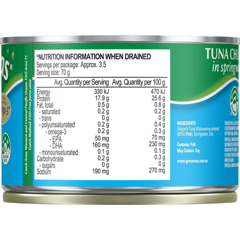 Greenseas Tuna Chunks In Springwater 425g