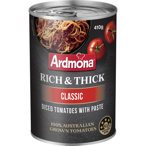 Ardmona Rich & Thick Diced Tomatoes With Paste Classic 410g