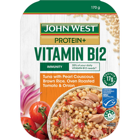 John West Protein+ Vitamin B12 Tuna Bowl Couscous Brown Rice Onion 170g