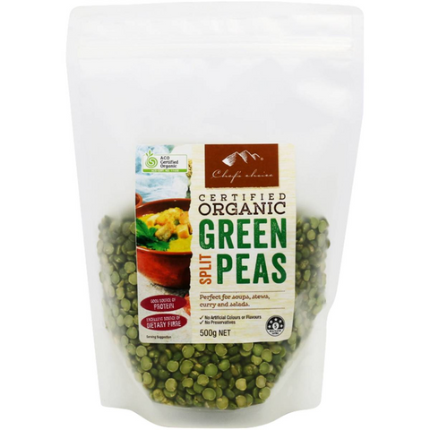 Chefs Choice Organic Split Green Peas 500g