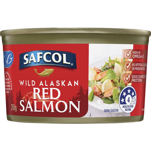 Safcol Wild Alaskan Red Salmon 210g