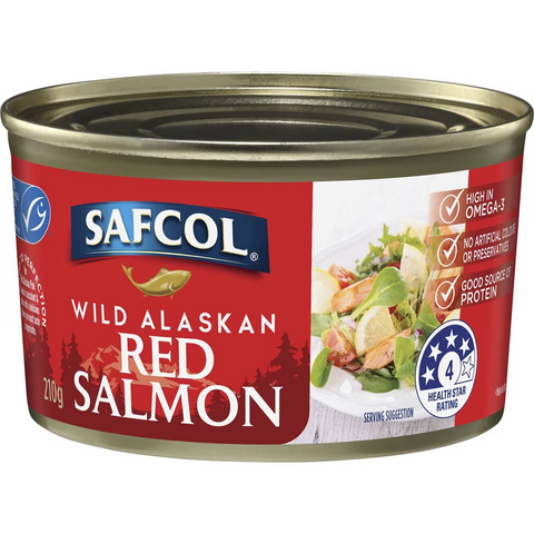 Safcol Wild Alaskan Red Salmon 210g