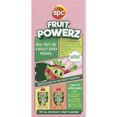 Spc Fruit Powerz Apple & Strawberry Puree Pouches 90g X 4 Pack