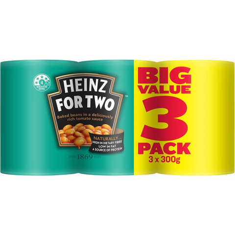 Heinz Beanz Baked Beans In Tomato Sauce Multipack 300g X3 Pack