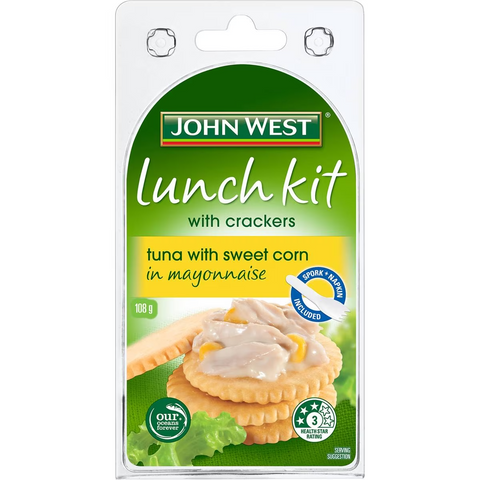 John West Lunch Kit With Crackers Tuna With Sweetcorn In Mayonnaise 108g