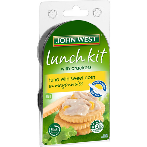 John West Lunch Kit With Crackers Tuna With Sweetcorn In Mayonnaise 108g