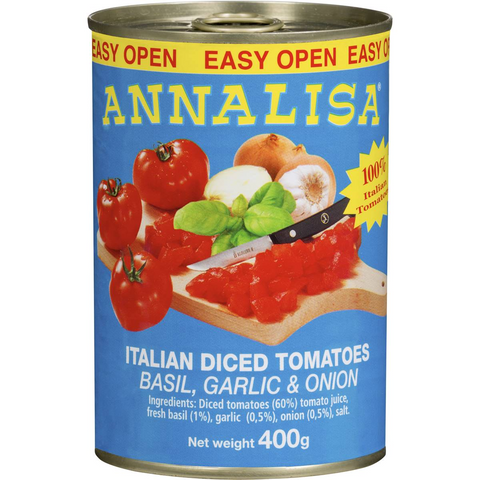 Annalisa Diced Tomatoes Garlic & Basil 400g