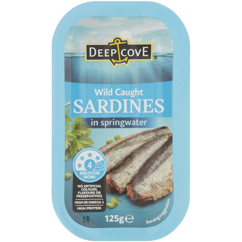 Deep Cove Sardines In Springwater 125g