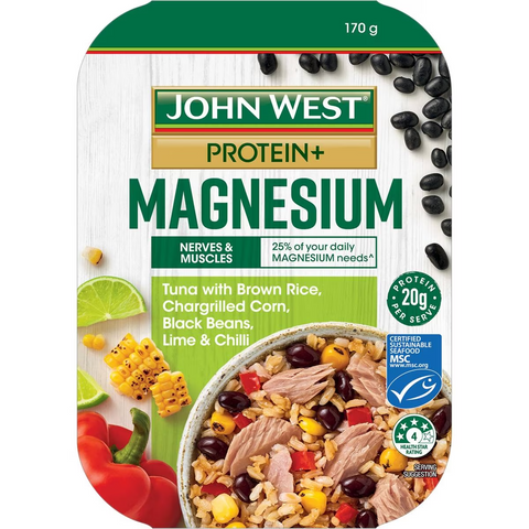 John West Protein+ Mag Tuna Bowl Brown Rice, Corn, Black Beans Chilli 170g