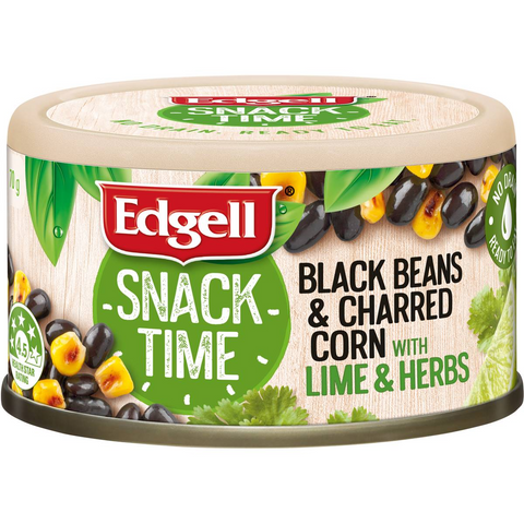 Edgell Snack Time Chargrilled Corn Black Beans W Lime & Herbs 70g 70g