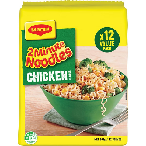 Maggi 2 Minute Chicken Flavour Instant Noodles 12 Pack