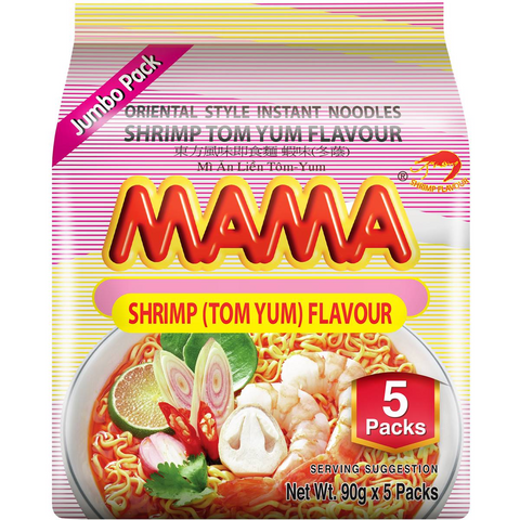 Mama Shrimp (tom Yum) Instant Noodles 90g X5 Pack