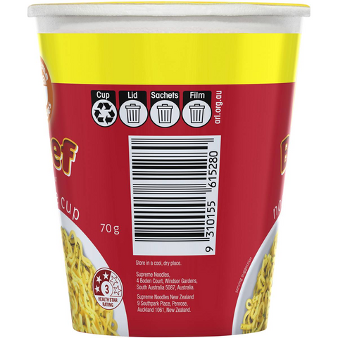 Supreme Noodles Cup Beef Flavour 70g