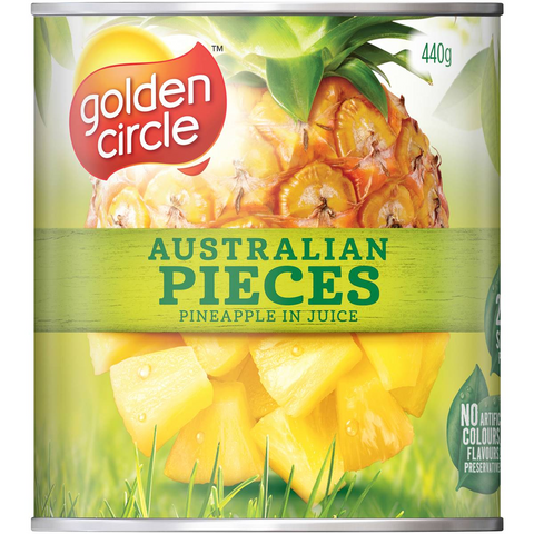 Golden Circle Australian Canned Fruit Tinned Pineapple Pieces In Juice 440g