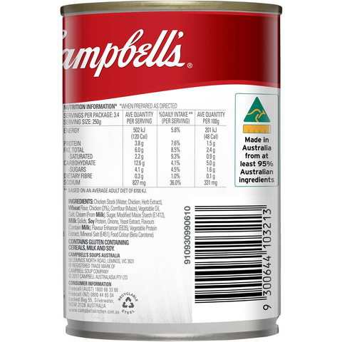 Campbell's Condensed Soup Cream Of Chicken 420g