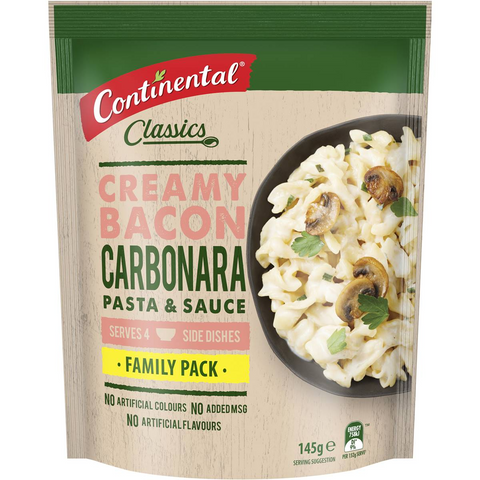 Continental Classics Creamy Pasta Sauce Bacon Carbonara Family Pack 145g