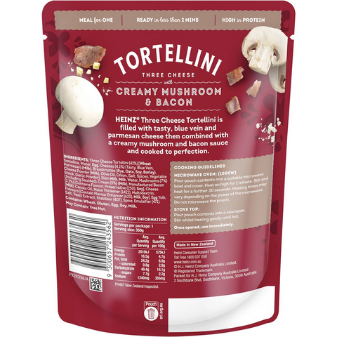 Heinz Tortellini Three Cheese Pasta With Creamy Mushroom & Bacon 350g