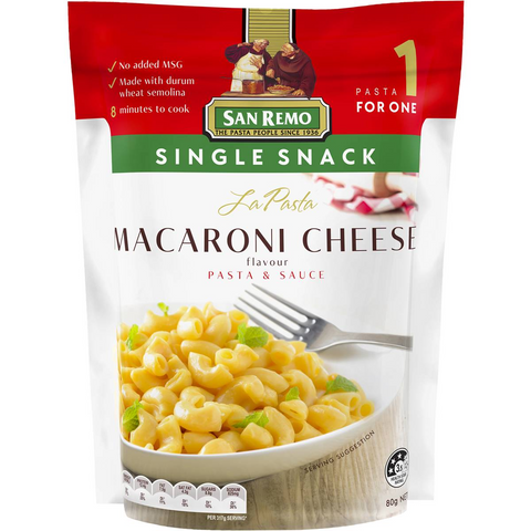 San Remo La Pasta Macaroni Cheese Single Snack 80g