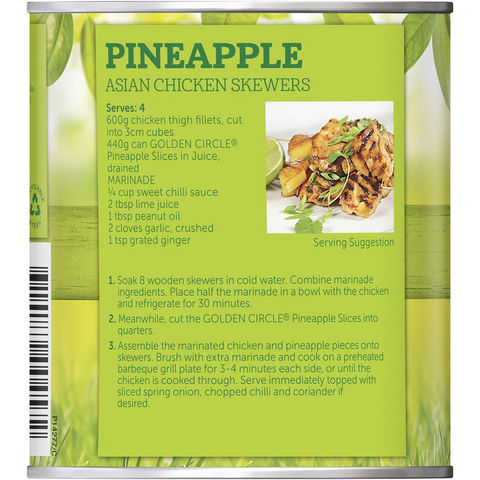 Golden Circle Australian Canned Fruit Tinned Pineapple Slices In Juice 440g