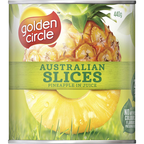 Golden Circle Australian Canned Fruit Tinned Pineapple Slices In Juice 440g