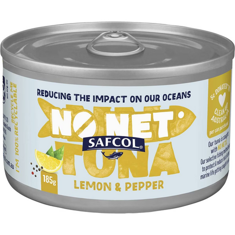 Safcol No Nets Tuna Lemon & Pepper 185g