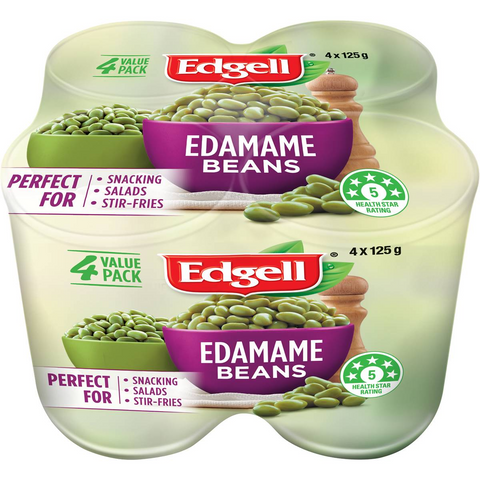 Edgell Edamame Beans Snack Packs Ready To Eat 125g X 4 Pack