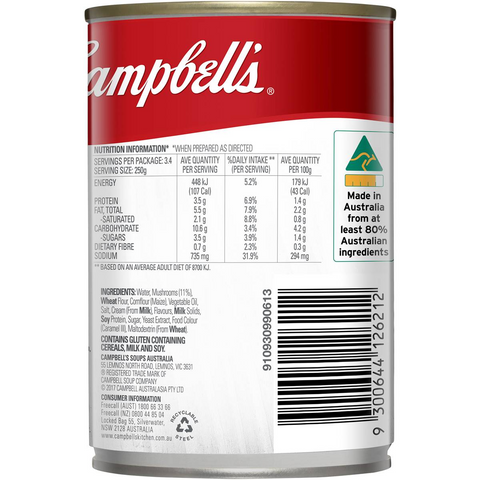 Campbell's Condensed Soup Cream Of Mushroom 420g