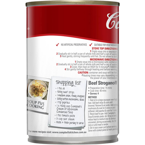 Campbell's Condensed Soup Cream Of Mushroom 420g