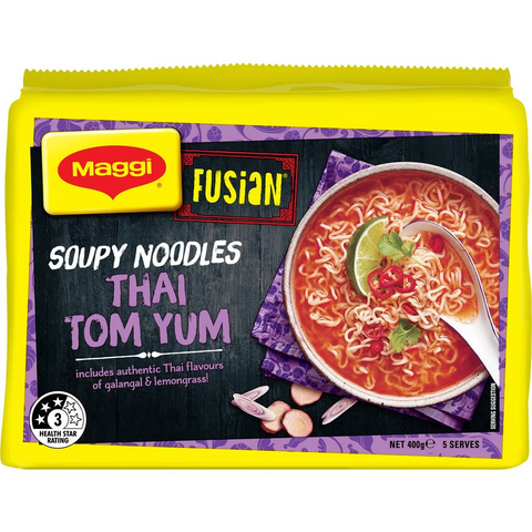 Maggi Fusian Thai Tom Yum Flavour Instant Noodles 5 Pack