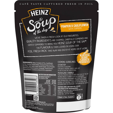 Heinz Soup Of The Day Pumpkin, Cauliflower & Tumeric 430g