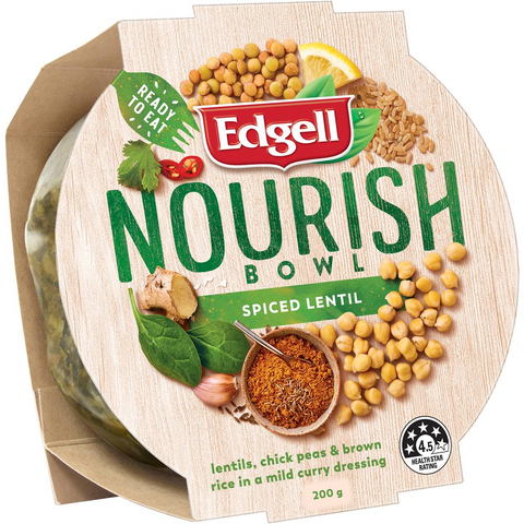 Edgell Nourish Bowl Spiced Lentil Salad Chickpeas & Brown Rice 200g