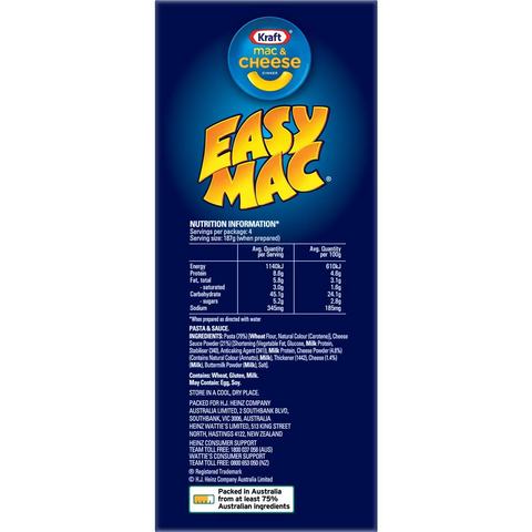 Kraft Easy Mac & Cheese Macaroni Pasta Classic Cheese Box 280g