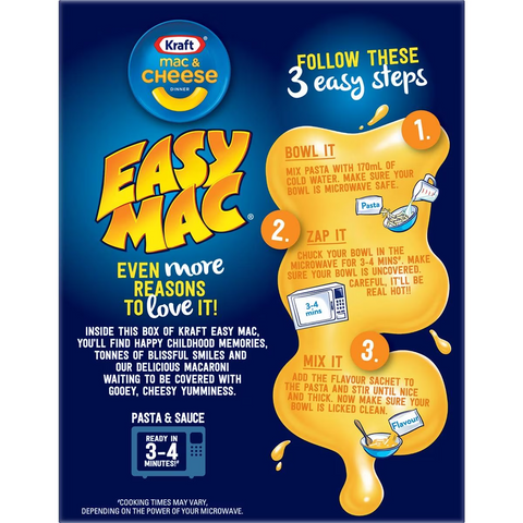 Kraft Easy Mac & Cheese Macaroni Pasta Classic Cheese Box 280g