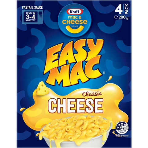 Kraft Easy Mac & Cheese Macaroni Pasta Classic Cheese Box 280g