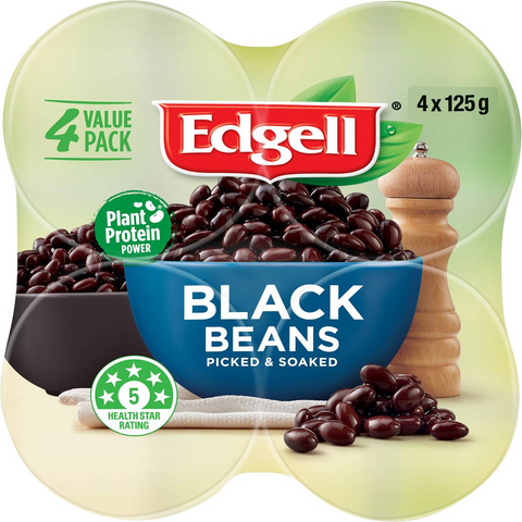 Edgell Black Beans 125g X4 Pack