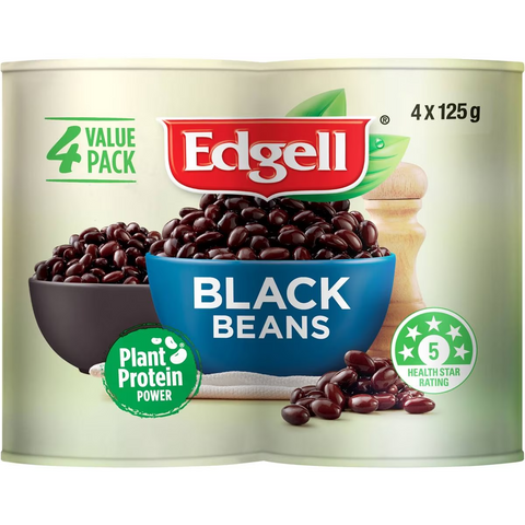 Edgell Black Beans 125g X4 Pack