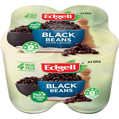 Edgell Black Beans 125g X4 Pack