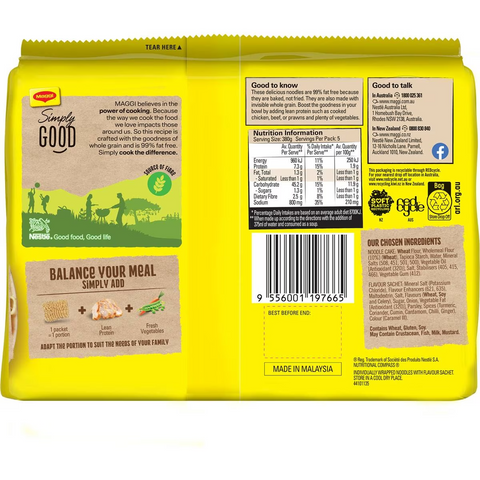 Maggi 2 Minute Wholegrain Chicken Flavour Instant Noodles 5 Pack