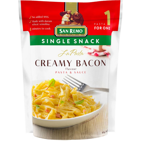 San Remo La Pasta Creamy Bacon Single Snack 80g