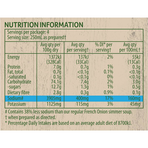 Continental French Onion Salt Reduced Simmer Soup 35g