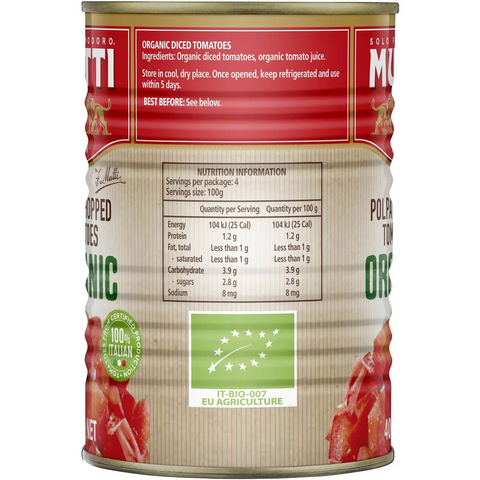 Mutti Polpa Chopped Tomatoes Organic 400g