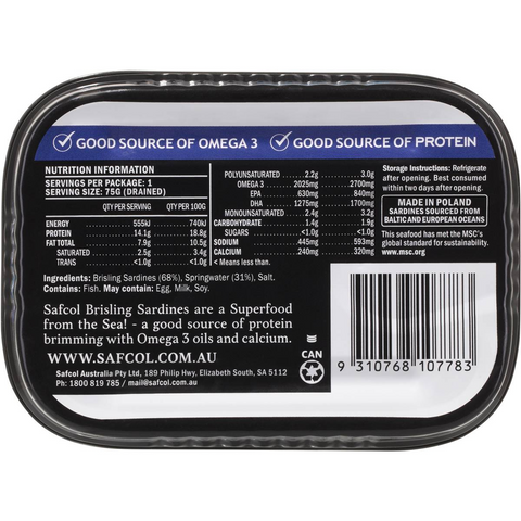 Safcol Sardines In Springwater 110g