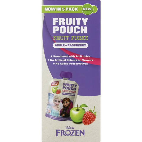 Snacktacular Fruit Pouch Apple & Raspberry Puree 90g X 5 Pack