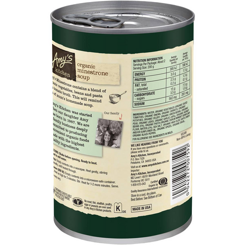 Amy's Kitchen Canned Organic Minestrone Soup 405g