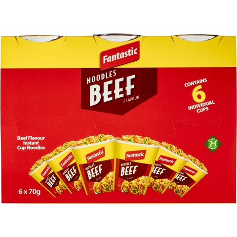 Fantastic Cup Noodles Beef 6 Pack