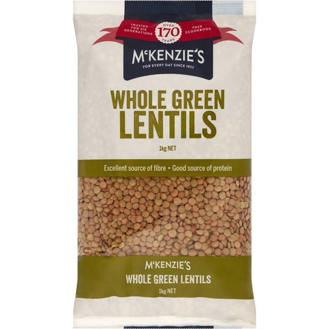 Mckenzie's Green Lentil Whole 1kg