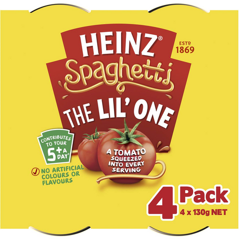 Heinz Spaghetti The Lil' One Multipack 130g X4 Pack