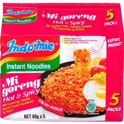 Indomie Hot & Spicy Noodles 5pk 400g