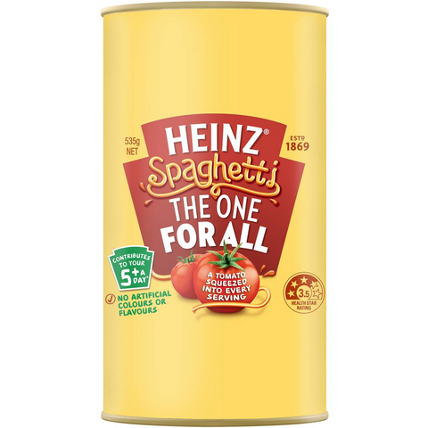 Heinz Spaghetti The One For All Pasta Tin Spaghetti Cheese 535g