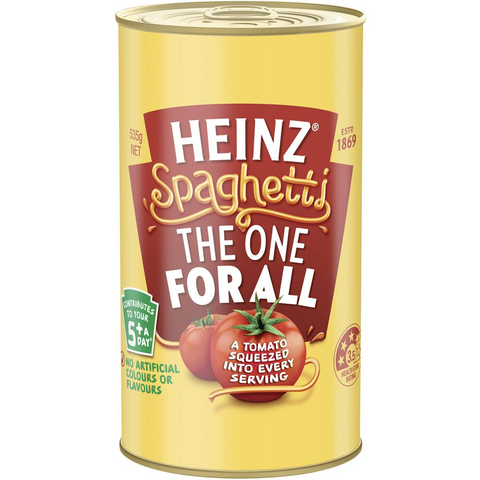 Heinz Spaghetti The One For All Pasta Tin Spaghetti Cheese 535g